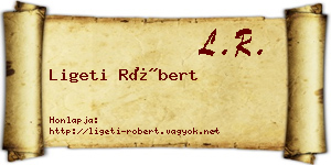 Ligeti Róbert névjegykártya